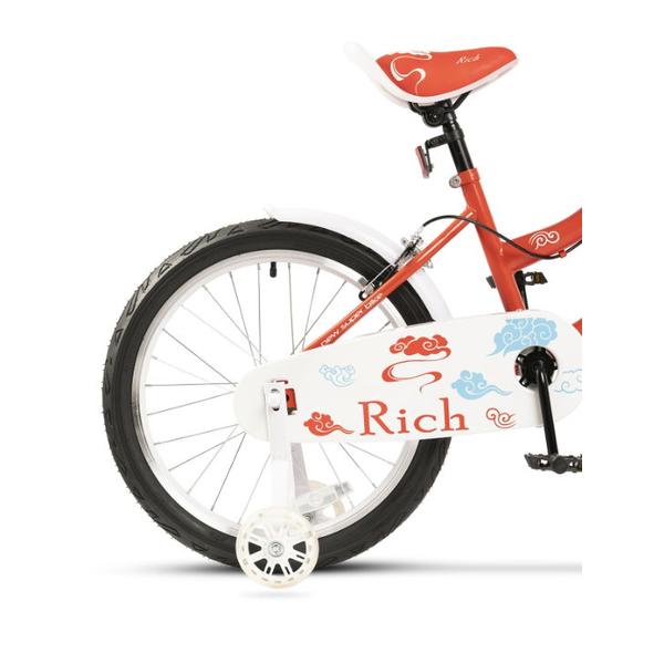 Poza Bicicleta Copii Rich Baby R2008A, roti 20", frana C-Brake otel, roti ajutatoare, cos depozitare (Rosu/Alb) - imagine mare 7