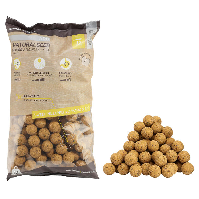 Poza Boilies NATURALSEED 24mm 2kg Ananas Pescuit la Crap - imagine mare 1