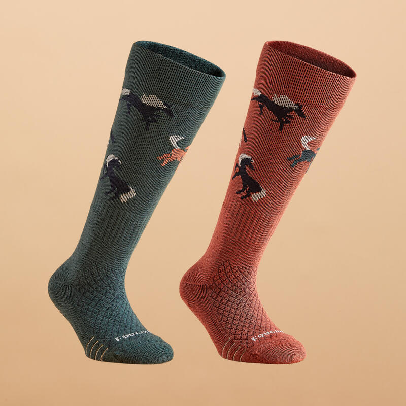 Poza Șosete Echitație SKS500 Verde Copii - imagine mare 2