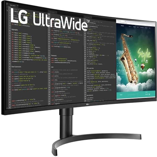 Poza Monitor VA LED LG 35" 35WN75C-B, UWQHD (3440 x 1440), HDMI, DisplayPort, 100Hz, Boxe, FreeSync (Negru)