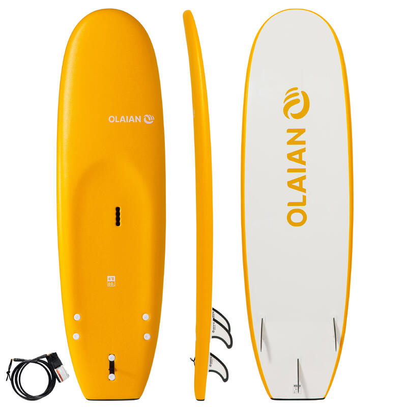 Placă surfboard 100 6'8" + leash și 3 înotătoare