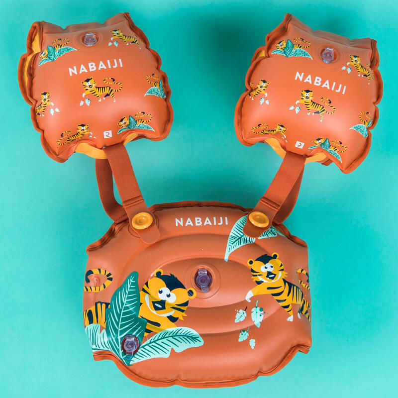 Poza Centură cu aripioare înot TISWIM 2 Tigru - Maro Copii - imagine mare 2