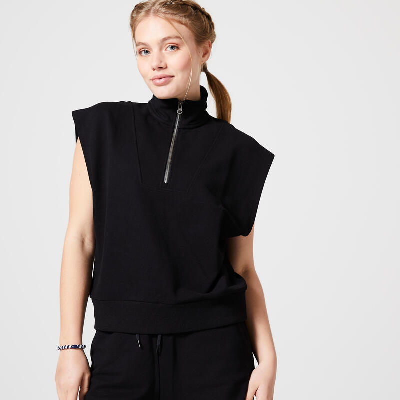 Poza Vestă cu fermoar scurt 520 Fitness Negru Damă - imagine mare 1