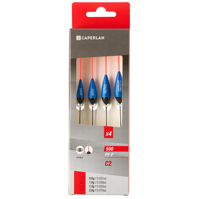 Poza Set x4 Plute PF-F500 C2 X4 0,6 g /1 g /1,5 g/ 2 g pescuit staționar în canal - imagine mare 2