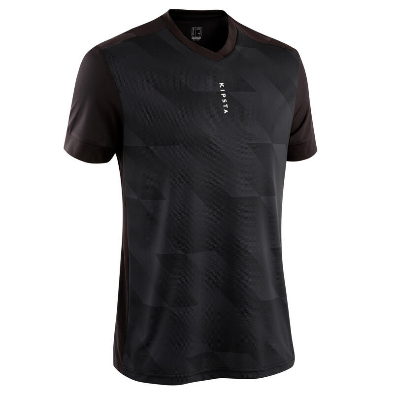 Tricou Fotbal F500 Negru Adulţi