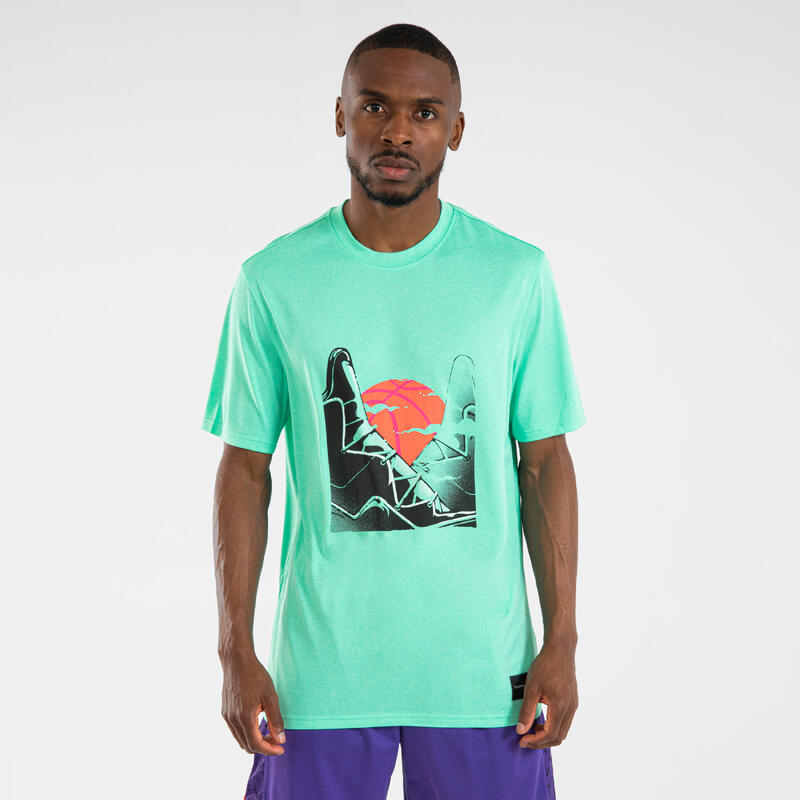Poza Tricou Baschet TS500 FAST Verde Adulți - imagine mare 2