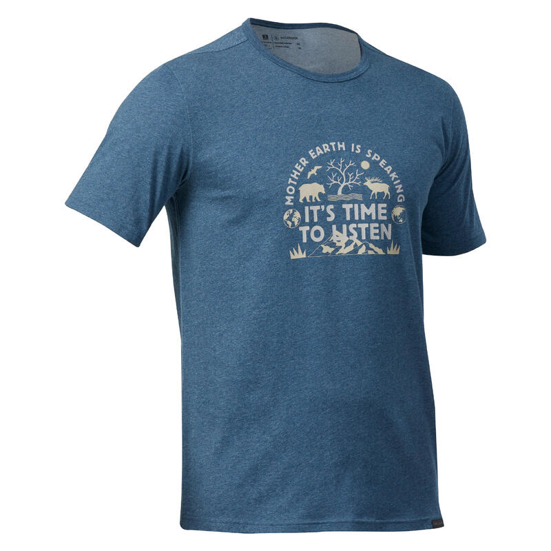 Poza Tricou Drumeție în natură NH100 Gri Bărbați - imagine mare 2