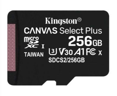 Poza Card de memorie MicroSD Kingston Canvas Select Plus, 256GB, UHS-I, Class 10 + Adaptor SD - imagine mare 2