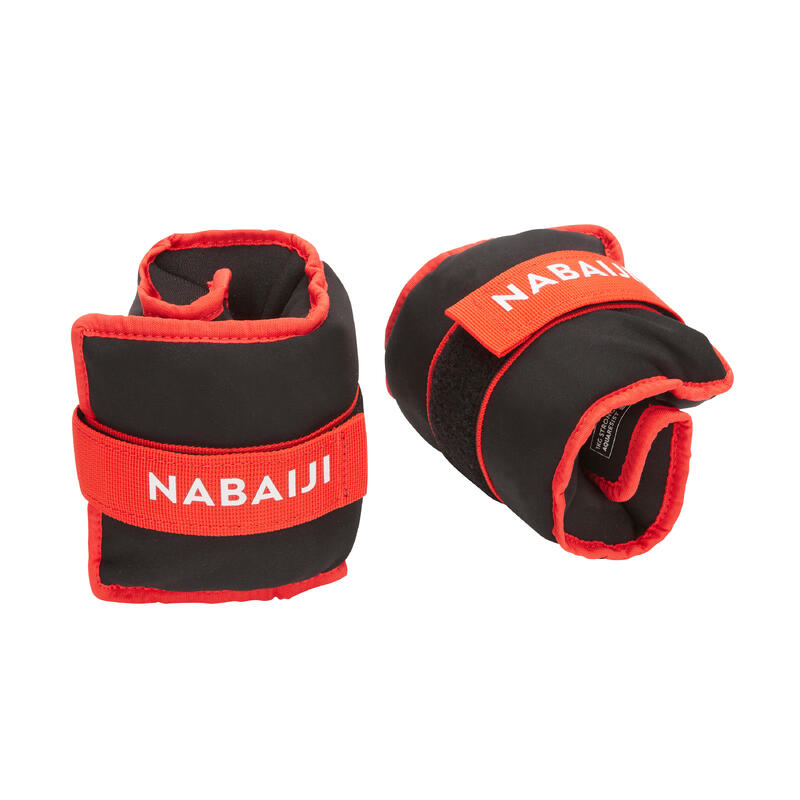 Poza Set 2 brățări lestate aquafitness cu buclă 2*1 kg Portocaliu - imagine mare 1