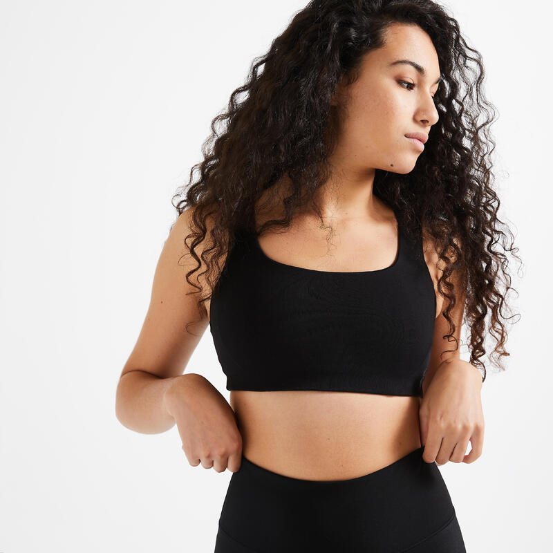 Poza Bustieră 120 Fitness susținere redusă Negru - imagine mare 2