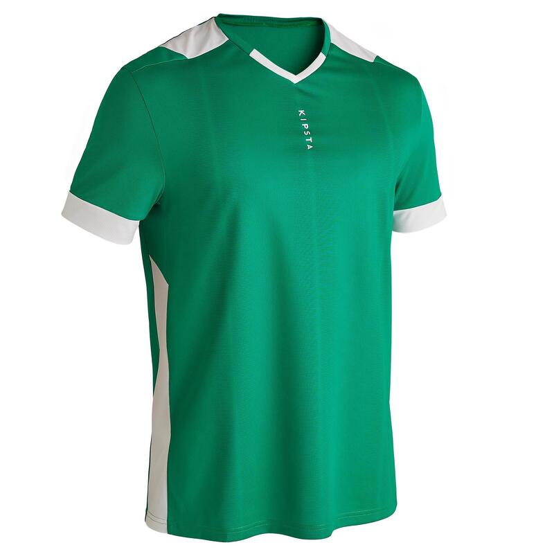 Tricou Fotbal F500 Verde Adulţi