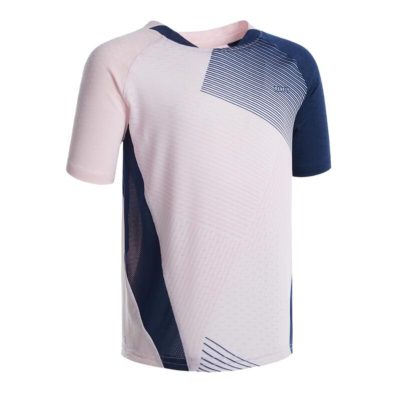 Tricou Badminton 560 Roz-Bleumarin Copii