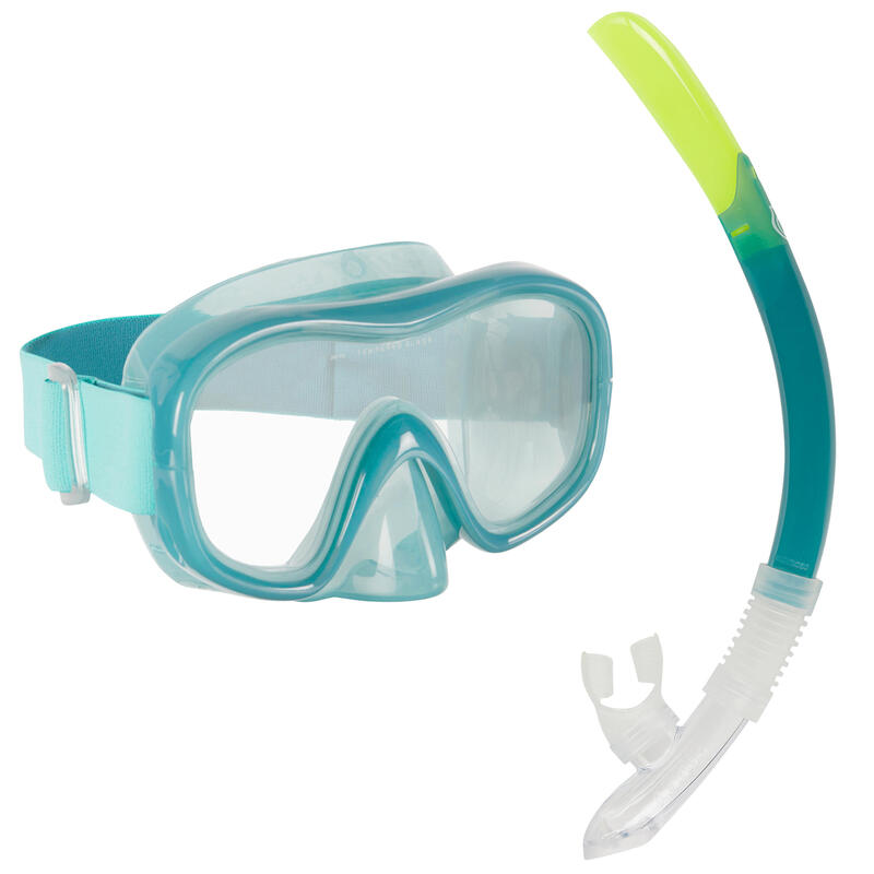 Poza Set snorkeling mască și tub SNK 520 Albastru Adulți - imagine mare 1