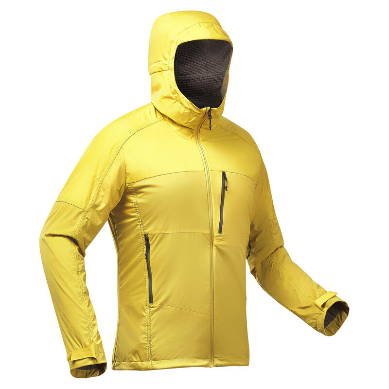 Poza Jachetă Protecție vânt Softshell Trekking la munte MT900 WINDWARM Galben Bărbați - imagine mare 2