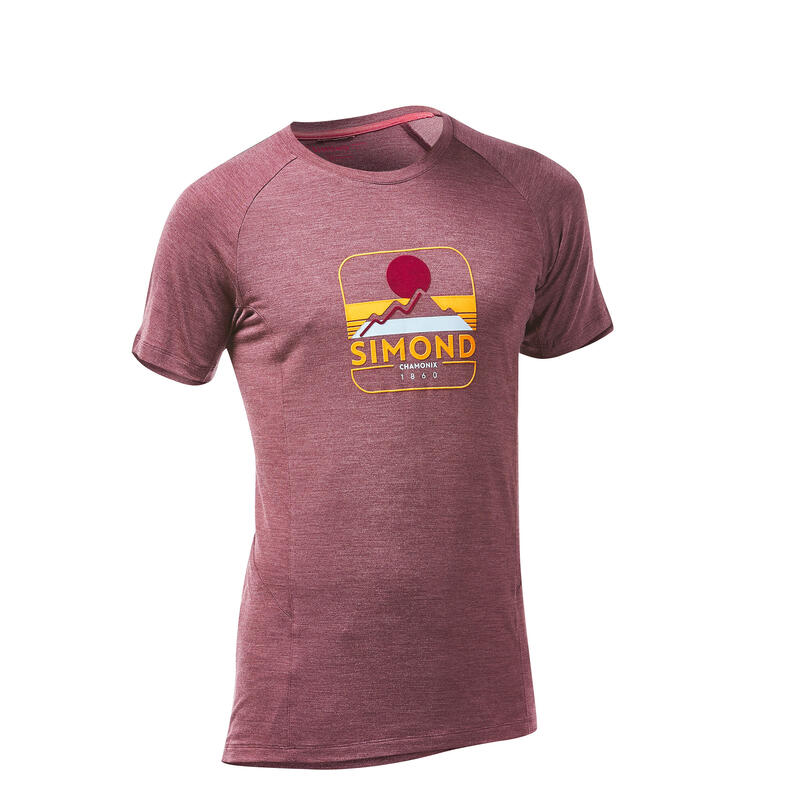 Poza Tricou din Lână Escaladă Edge Bordo Bărbați - imagine mare 2