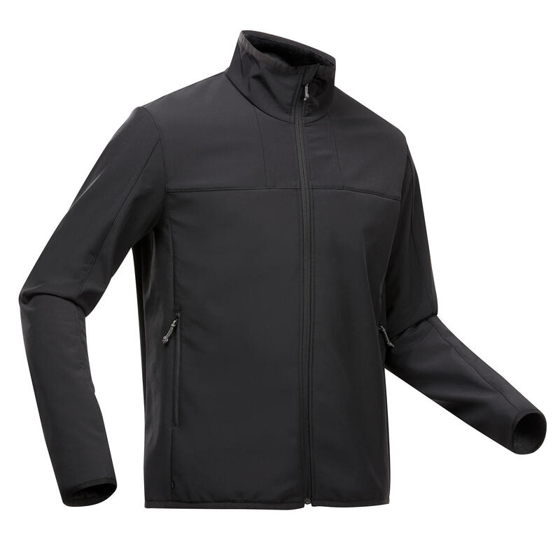 Poza Geacă cu protecție împotriva vântului Softshell Trekking MT100 Negru Bărbați - imagine mare 2