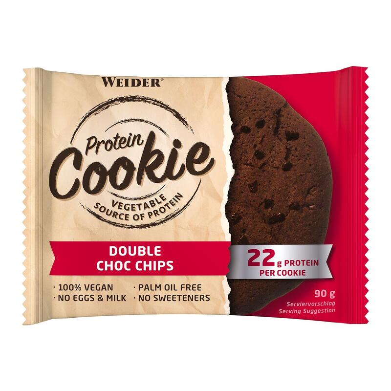 Poza Biscuite proteic Cookie double choc chips 100% vegan 90 g - imagine mare 2