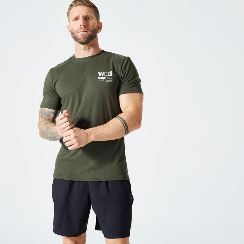 Poza Tricou Slim respirant Fitness Kaki Bărbați - imagine mare 1