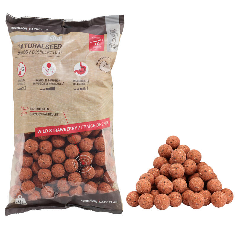 Poza Boilies NaturalSeed 24mm 2kg Căpșuni Pescuit la Crap - imagine mare 1