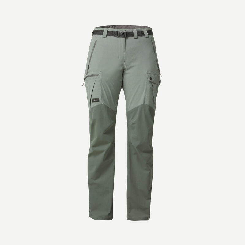 Poza Pantalon Rezistent Trekking la munte MT500 Kaki Damă - imagine mare 1