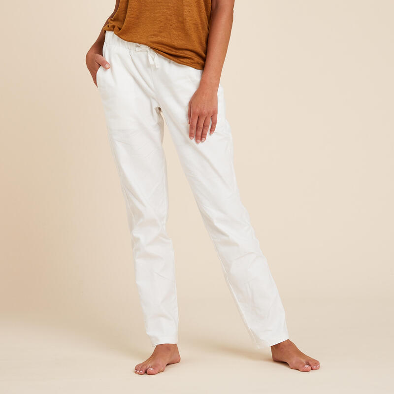 Poza Pantalon de trening yoga alb damă - imagine mare 2