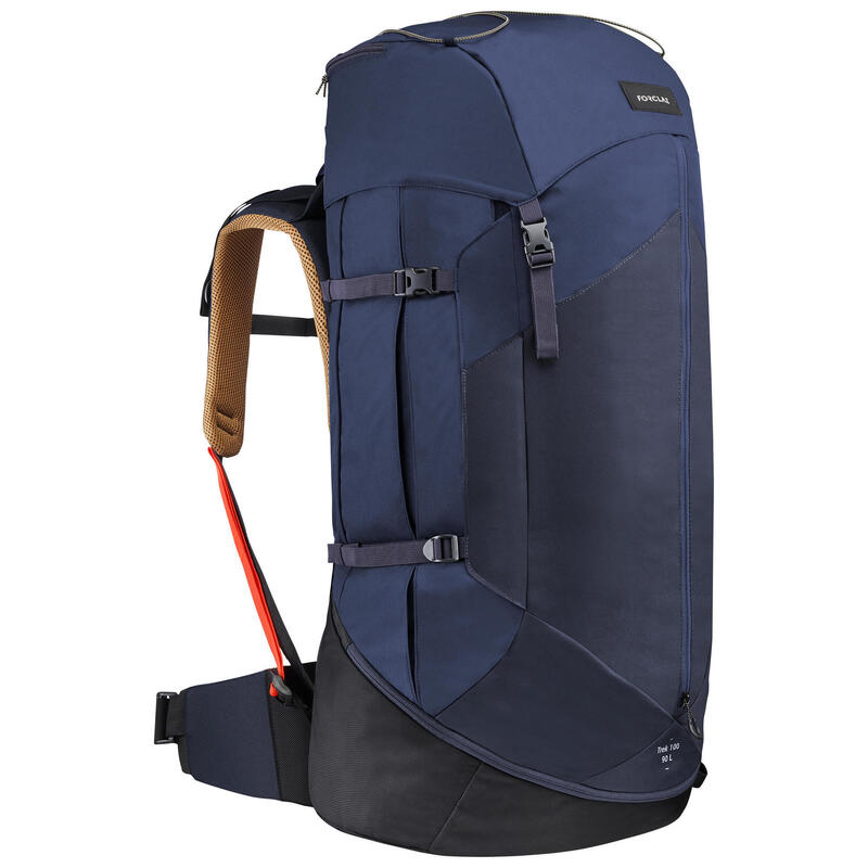 Poza Rucsac Trekking MT100 Easyfit 90L Albastru Bărbați - imagine mare 2