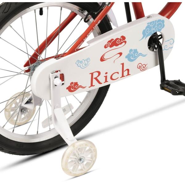 Poza Bicicleta Copii Rich Baby R2008A, roti 20", frana C-Brake otel, roti ajutatoare, cos depozitare (Rosu/Alb) - imagine mare 4