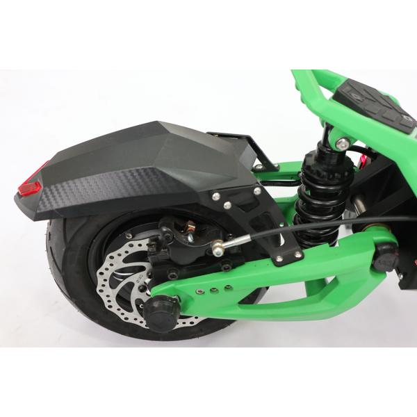 Poza Trotineta electrica SPEEDXMAN GREEME, Viteza 83 Km/h, Autonomie 95Km, Motor 2 x 1600W, Frane hidraulice pe disc, Roti 10", baterie 60V/32Ah LG (Negru/Verde) - imagine mare 13