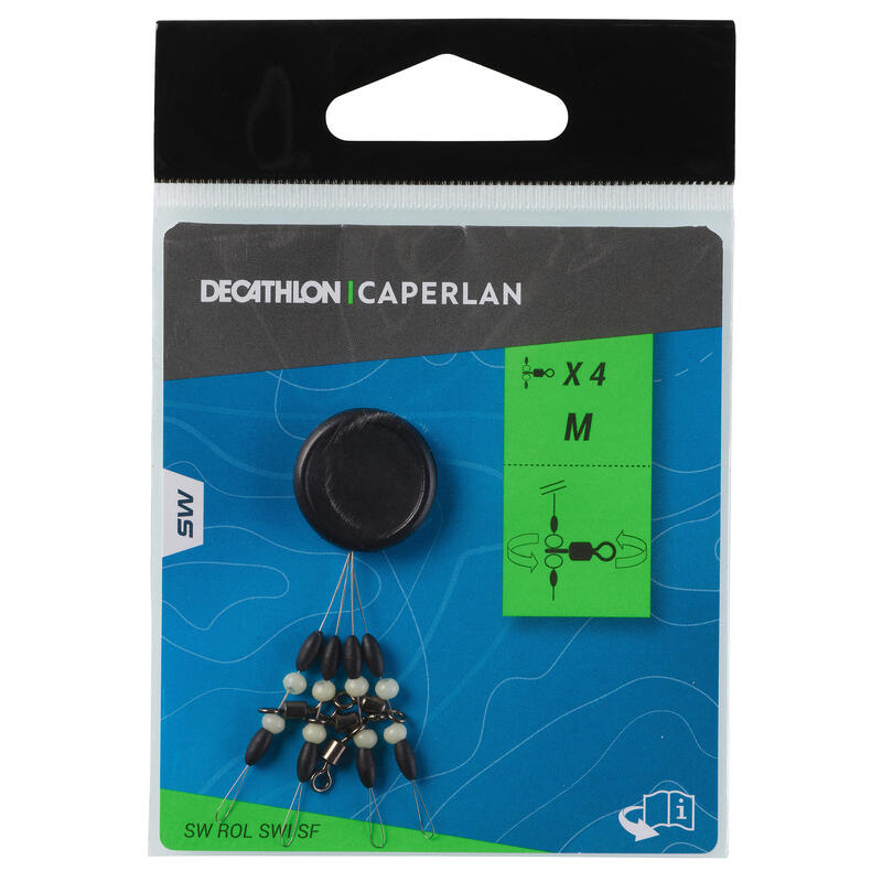 Poza Vârtej Fosforescent Opritor plută Pater Roller Swivel Pescuit Surfcasting - imagine mare 3