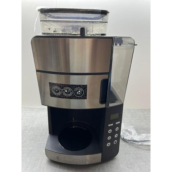 Cafetiera Russell Hobbs Grind & Brew Thermal 25620-56, 1000 W, 1.25 l, 250 g, Rasnita ajustabila, Selector aroma, Carafa Termala, Inox/Negru