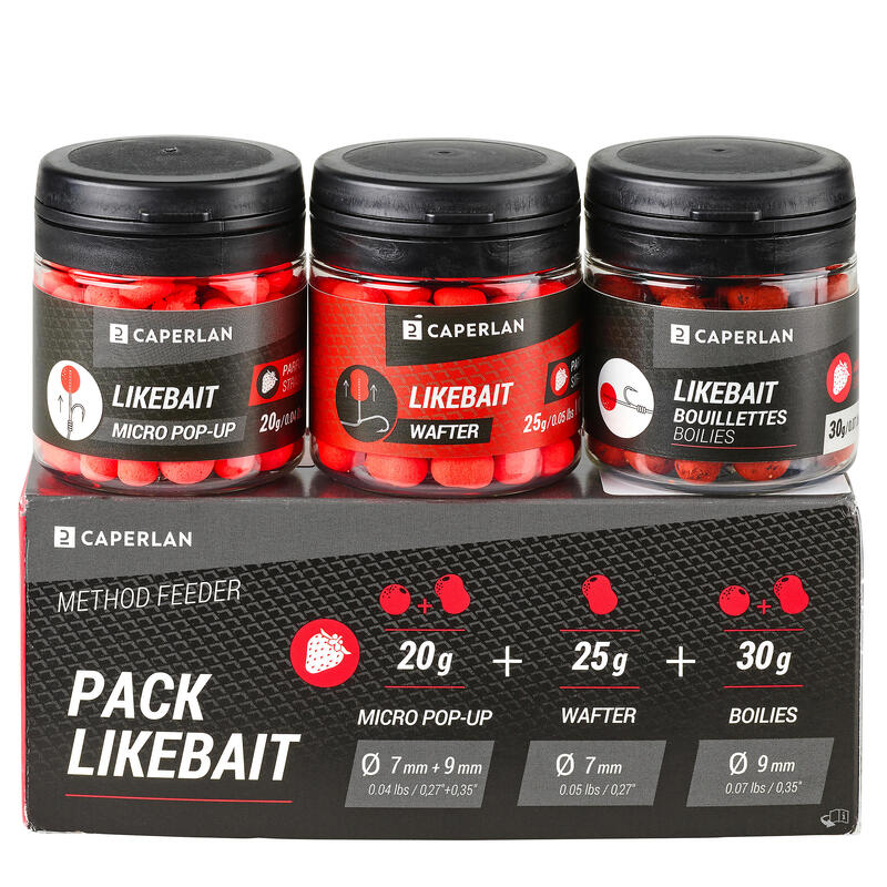Poza Pachet boilies dense și flotante Likebait pentru pescuit la feeder, cu aromă de căpșuni - imagine mare 2