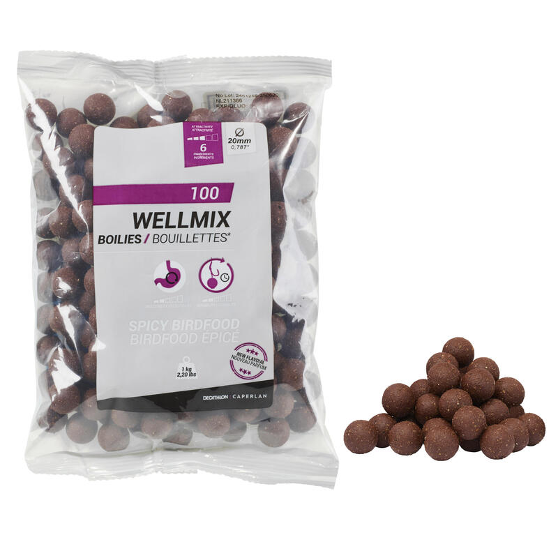 Poza Boilies Pescuit la Crap Wellmix 20mm 1kg Spicy Birdfood - imagine mare 1