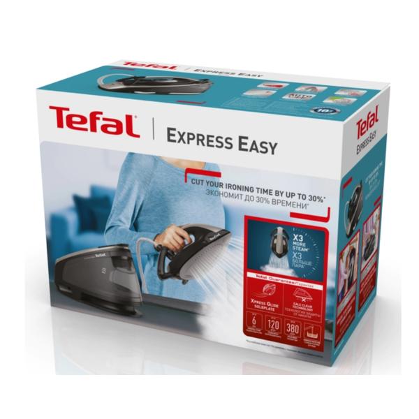 Poza Statie de calcat TEFAL Express Easy SV6140E0, 2200W, 380g/min, 1.7 L, Talpa ceramica (Negru/Gri) - imagine mare 5