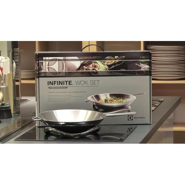 Poza Set tigaie wok cu suport Electrolux INFI-WOK, 2 piese (Inox)