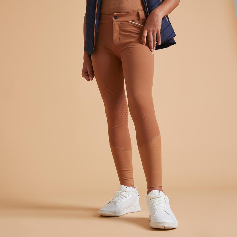 Poza Pantalon echitație FULLGRIP Bej Copii - imagine mare 1