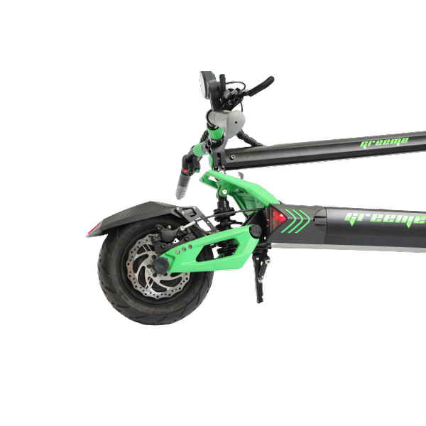 Poza Trotineta electrica SPEEDXMAN GREEME, Viteza 83 Km/h, Autonomie 95Km, Motor 2 x 1600W, Frane hidraulice pe disc, Roti 10", baterie 60V/32Ah LG (Negru/Verde) - imagine mare 6