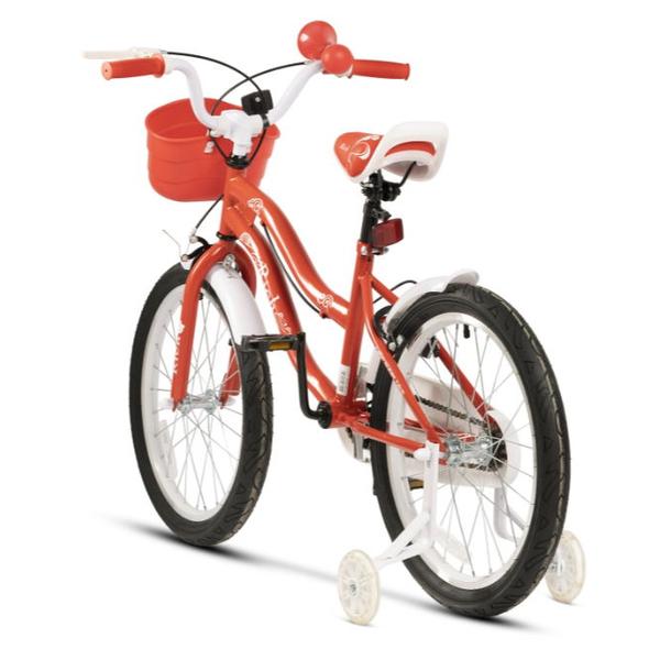 Poza Bicicleta Copii Rich Baby R2008A, roti 20", frana C-Brake otel, roti ajutatoare, cos depozitare (Rosu/Alb) - imagine mare 3