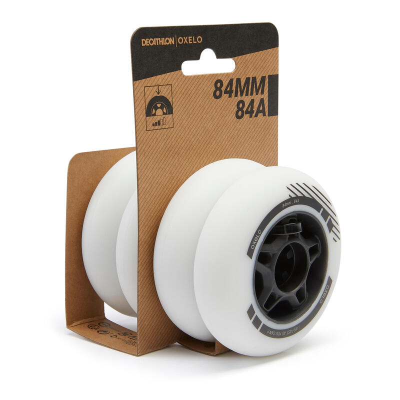 Poza Set 4 roţi Role Fit 84 mm 84A Alb - imagine mare 2