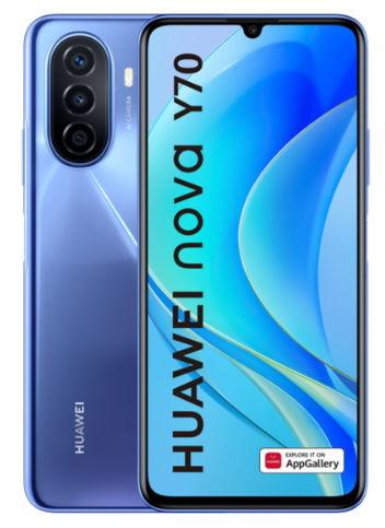 Poza Telefon Mobil Huawei nova Y70, Procesor Kirin 710A, Octa-Core, TFT LCD Capacitive touchscreen 6.75", 4GB RAM, 128GB Flash, Camera Tripla 48 + 5 + 2MP, 4G, Wi-Fi, Dual SIM, EMUI 12 (Albastru)