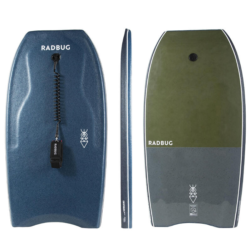 Placă Bodyboard 500' + leash Albastru-Kaki