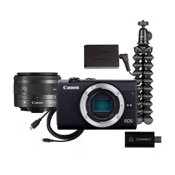 Poza Aparat foto Mirrorless Canon EOS M200, 24.1 MP, 4K, Bluetooth, Wi-FI (Negru) + live streaming kit