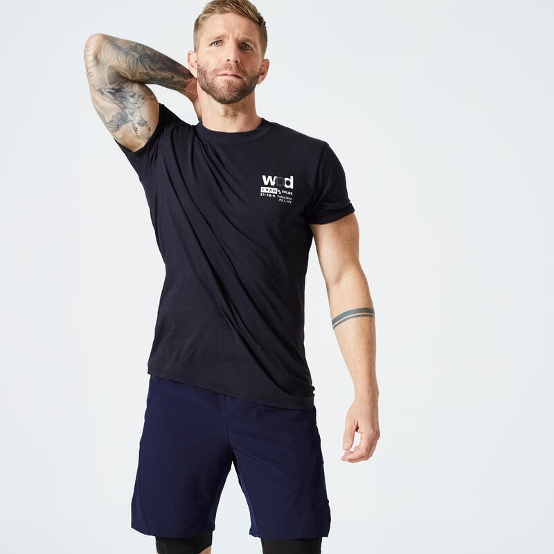 Poza Tricou respirant Slim 500 Fitness cardio Negru Bărbați - imagine mare 1