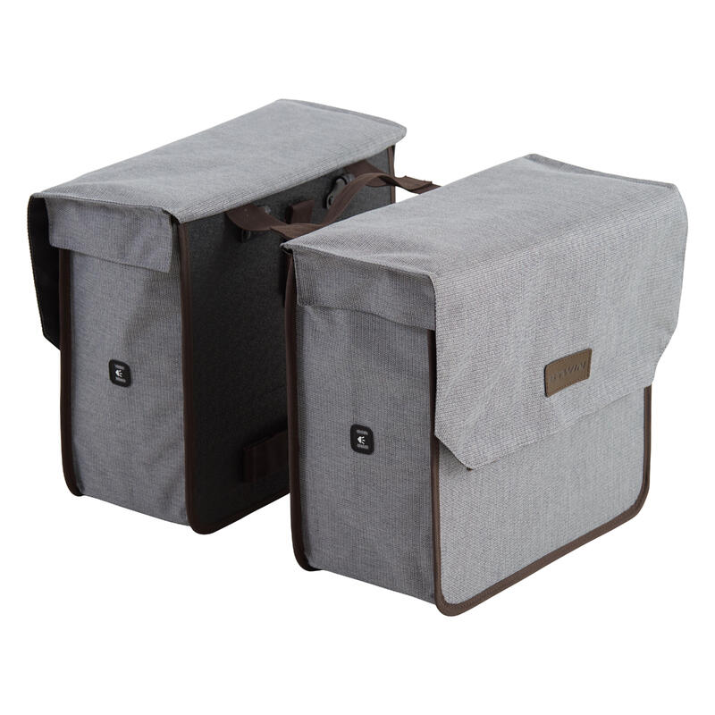 Poza Geantă dublă ciclism 500 2X20L Gri - imagine mare 1