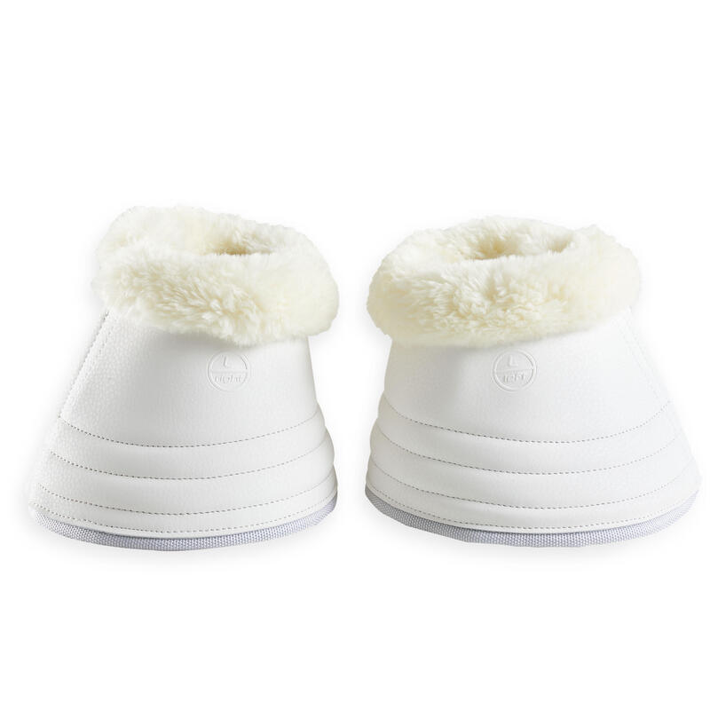 Poza Galoși deschiși 500 echitație blană sintetică alb cal X2 - imagine mare 2