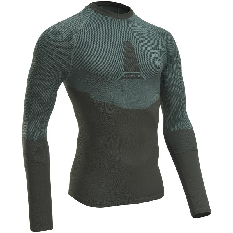 Poza Bluză termică ciclism iarnă Training 500 Kaki Bărbați - imagine mare 1